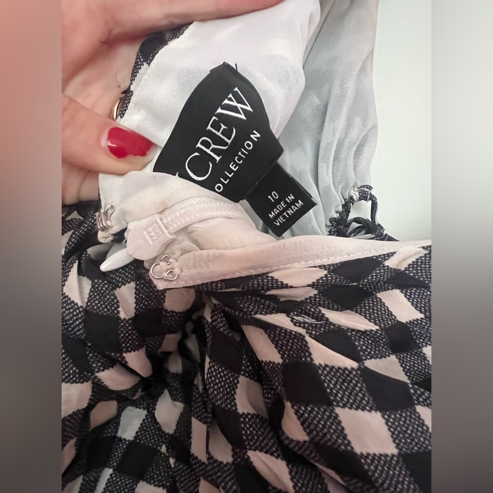 JCREW Collection tie-neck cap-sleeve maxi dress in gingham size 10 - Picture 13 of 14